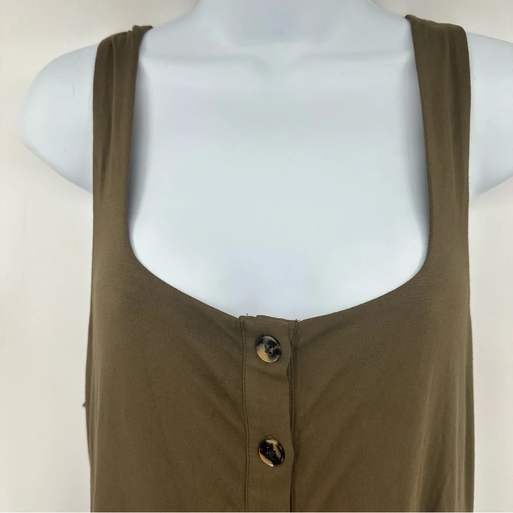 Good American Good Touch Button Front Midi Tank Dress Size 5 = US 2XL - Picture 7 of 15